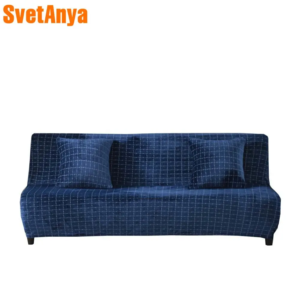 

2018 Soft Deep Blue Stretch Elastic 160-190cm No Armrest Sofa Cover Slip Cover Polyester/Spandex Parlour Living Room