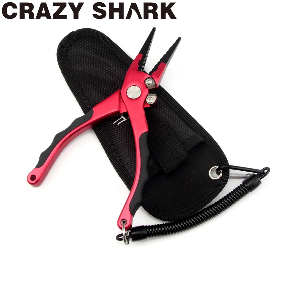 CrazyShark алюминиевые рыбные ножницы карбидовольфрамовые фрезы 17 см Мути-цели с ланьярд на пружине и Shealth рыболовные инструменты