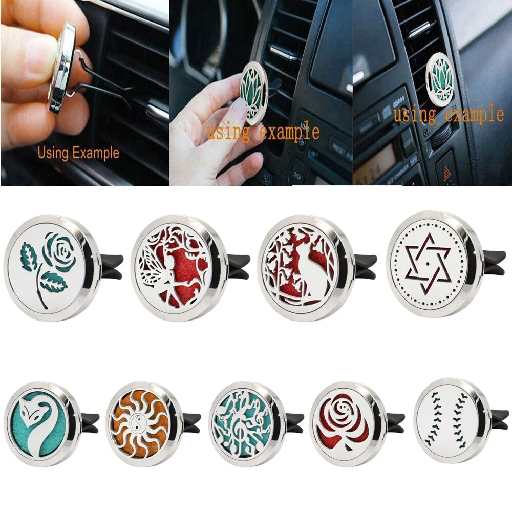 

Car Perfume Air Freshener Essential Oil Diffuser Car outlet Fragrance perfume holder Stainless Car Vent Freshener Car Styling US