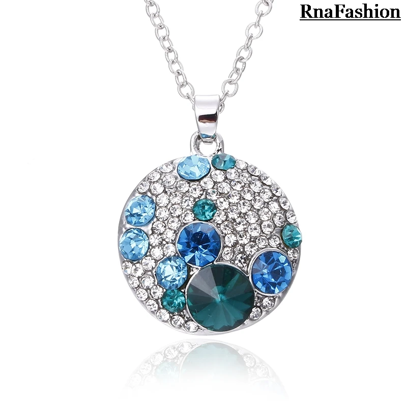 RNAFASHION ювелирные изделия кулон ожерелье Голова Микки круглый полный горный