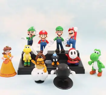

Free Shipping Super Mario Bros PVC Action Figures Toys Dolls 12pcs/set