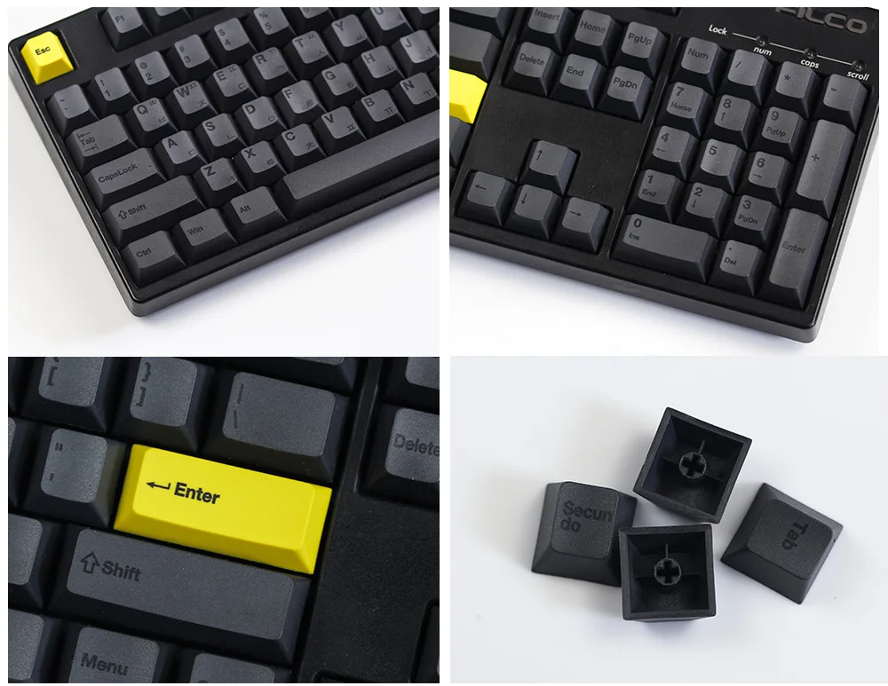 Корея, ПБТ keycap толстые pbt dye sub keycaps желтые клавиши esc enter 108 клавиши для механической клавиатуры