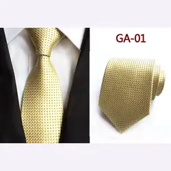 2018 Мода Шелковый плед связей Для мужчин свадебное Cravate Pour Для мужчин жаккардовые галстук вечерние Бизнес формальные галстук