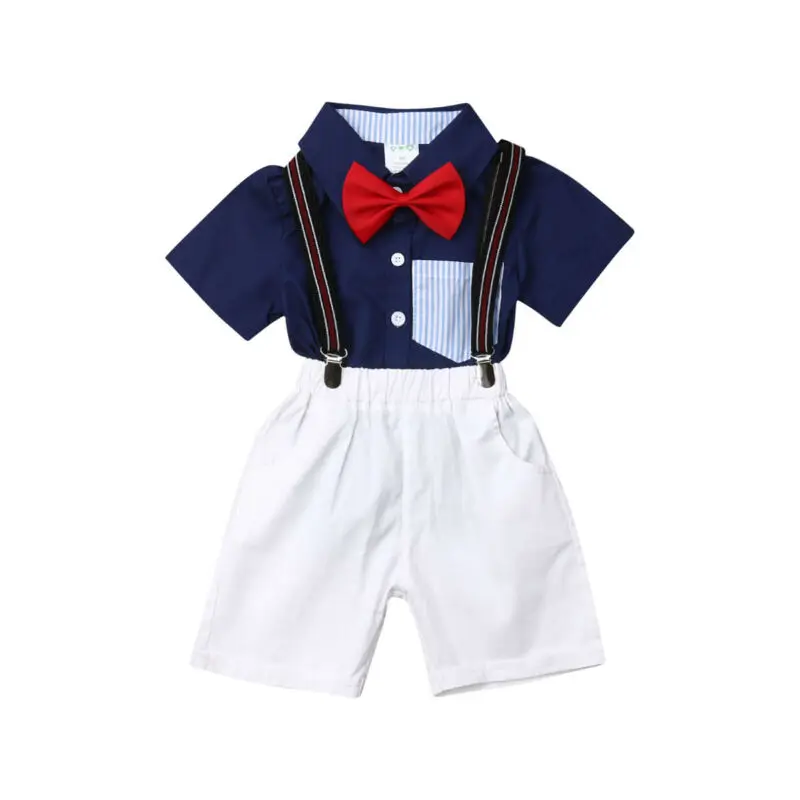 

pudcoco 2019 Children Clothing Suits For Boys Clothes Kids Toddler Enfant Fille Infantis Outfits Overalls Suit 2pcs Party 80-130