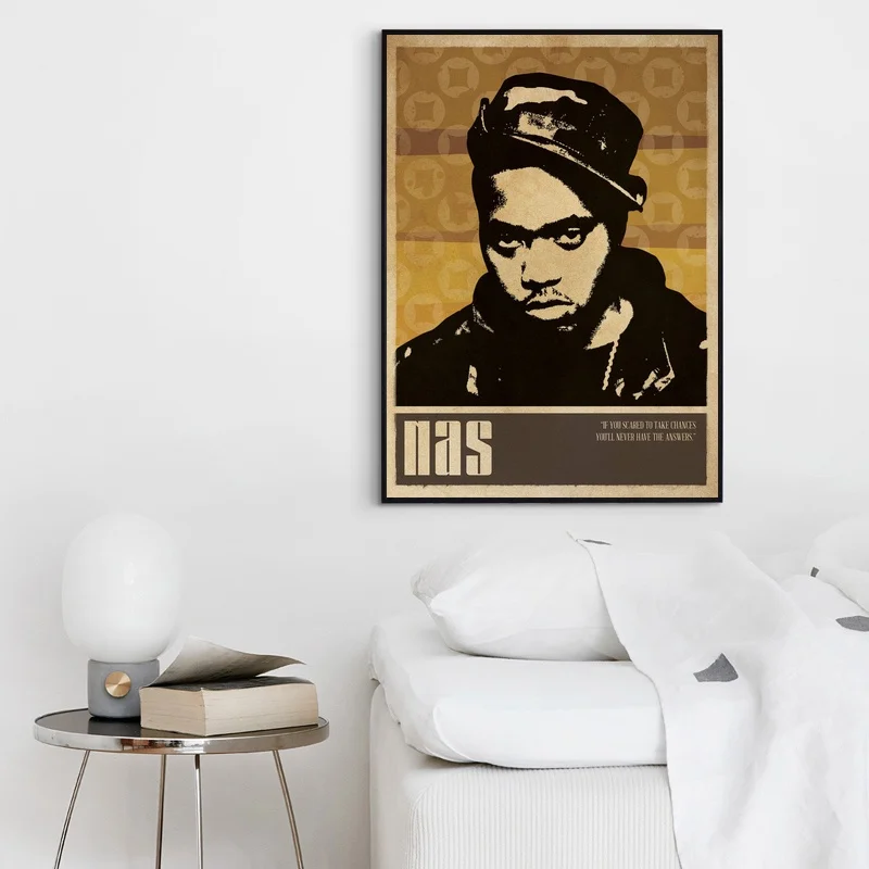 Nas Music Singer постер хип хоп рэп музыкальная группа Звездный настенная живопись