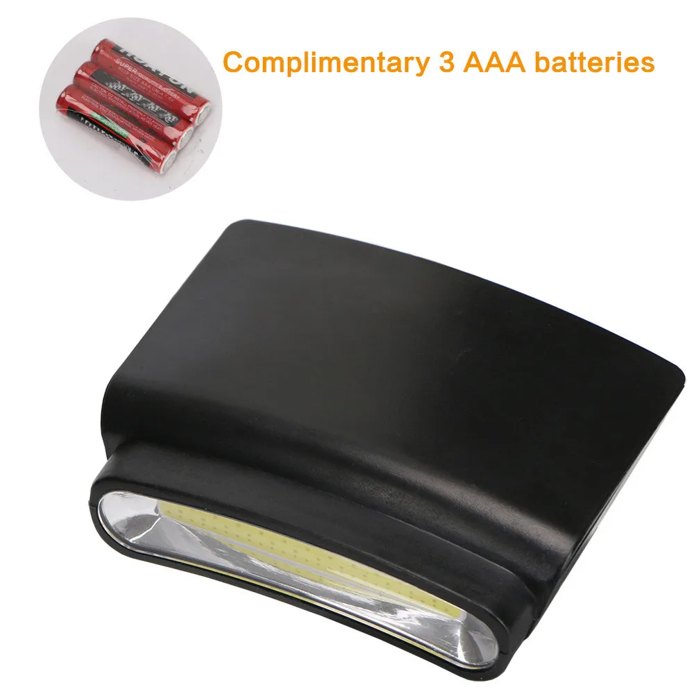 Sale COB LED Headlamp Cap Hat Light Clip-on Headlight Indoor &Outdoor Hands-free Lamp PVC 3*AAA batteries(included) 58g #5S07 1 Sale COB LED Headlamp Cap Hat Light Clip-on Headlight Indoor &Outdoor Hands-free Lamp PVC 3*AAA batteries(included) 58g #5S07 1