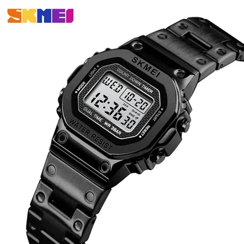 

Sports Watches Women Stainless Steel LED Digital Military Waterproof Ladies Wrist Watch For Girls relogio feminino SKMEI