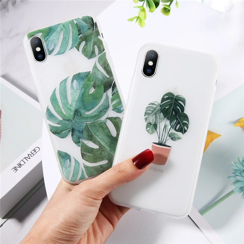 Чехол для iphone 5, 5S, SE, 6, 6 s, 7, 8 Plus, XS Max, XR, X, Зеленый Бонсай, ваза, Прозрачный чехол для телефона, чехол