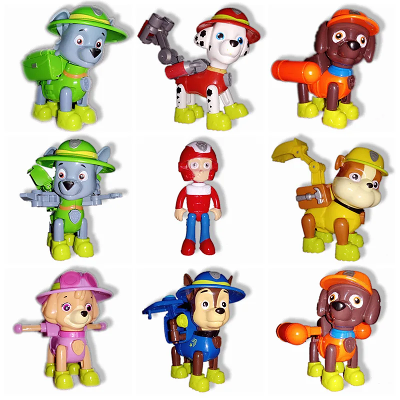 

10pcs/lot Paw Patrol Dog Back Car Action Figure no Retail Box Dog Car Plastics Toy Anime Kids Toy Birthday gift Toy 5cm-no box