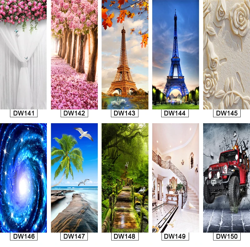 Современная Гостиная Спальня дверь украшение 3D фото обои ПВХ Водонепроницаемый самоклеящаяся Съемная наклейка на дверь наклейки на стены