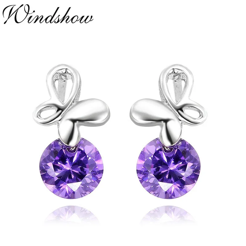 Серьги гвоздики из серебра 925 пробы с фианитами|cz stud earrings|stud earringsstud earrings for women |