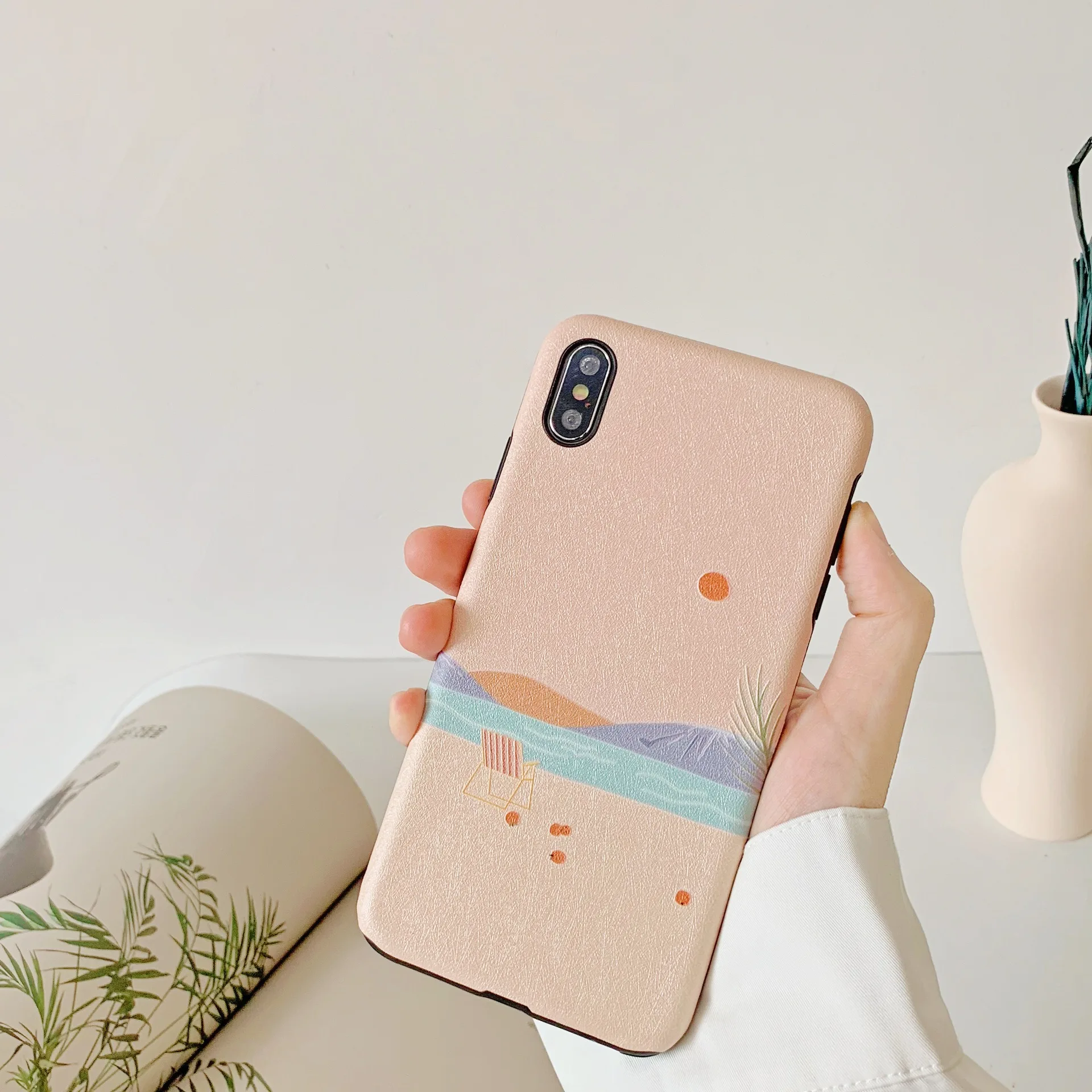 

Literary Scenery Embossed Phone Case for iPhone XS MAX XR Capa Soft Silicone TPU Cover for iPhone X 8 7 6S 6 Plus Case Coque
