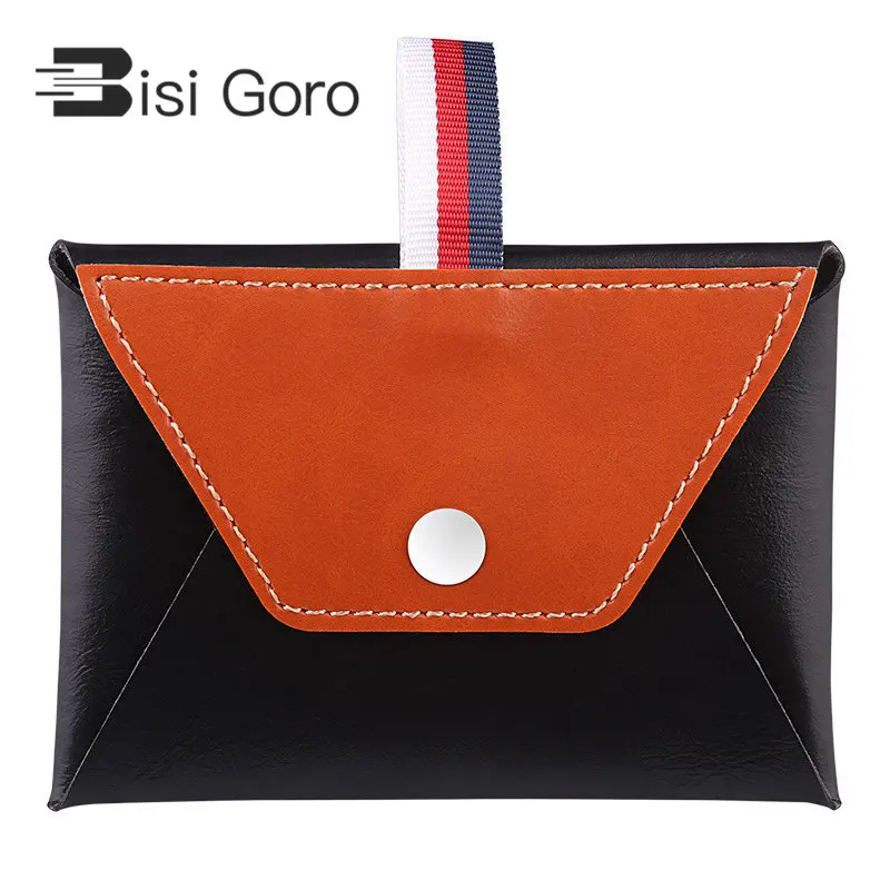 

BISI GORO 2019 Men and Women Money Wallets PU Leather Coin Purses New Casual Headphone Package Creative Coin Pouch Stripe Pocke