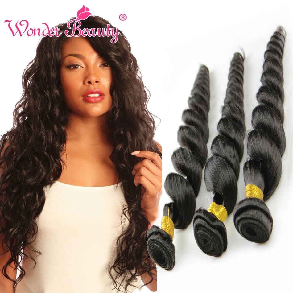 

peruvian loose wave virgin hair natural black wonder beauty hair extensions 100g/pc 2pcs/lot peruvian virgin human hair weaves