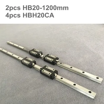 

HGR 2 pcs linear guide HB20 1200mm Linear rail and 4 pcs HBH20CA linear bearing blocks for CNC parts