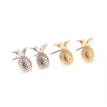 Fashion font b jewelry b font wholesale alloy delicate small pineapple new earring stud earrings accessories