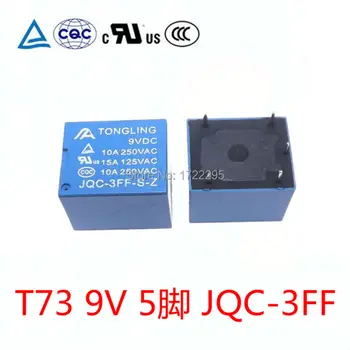 

Free Shipping 50PCS 9V Relay 5 PIN Conversion Type 250VAC JQC-3FF T73-9V 10A Power Relay Instead Of SRD-9VDC-SL-C