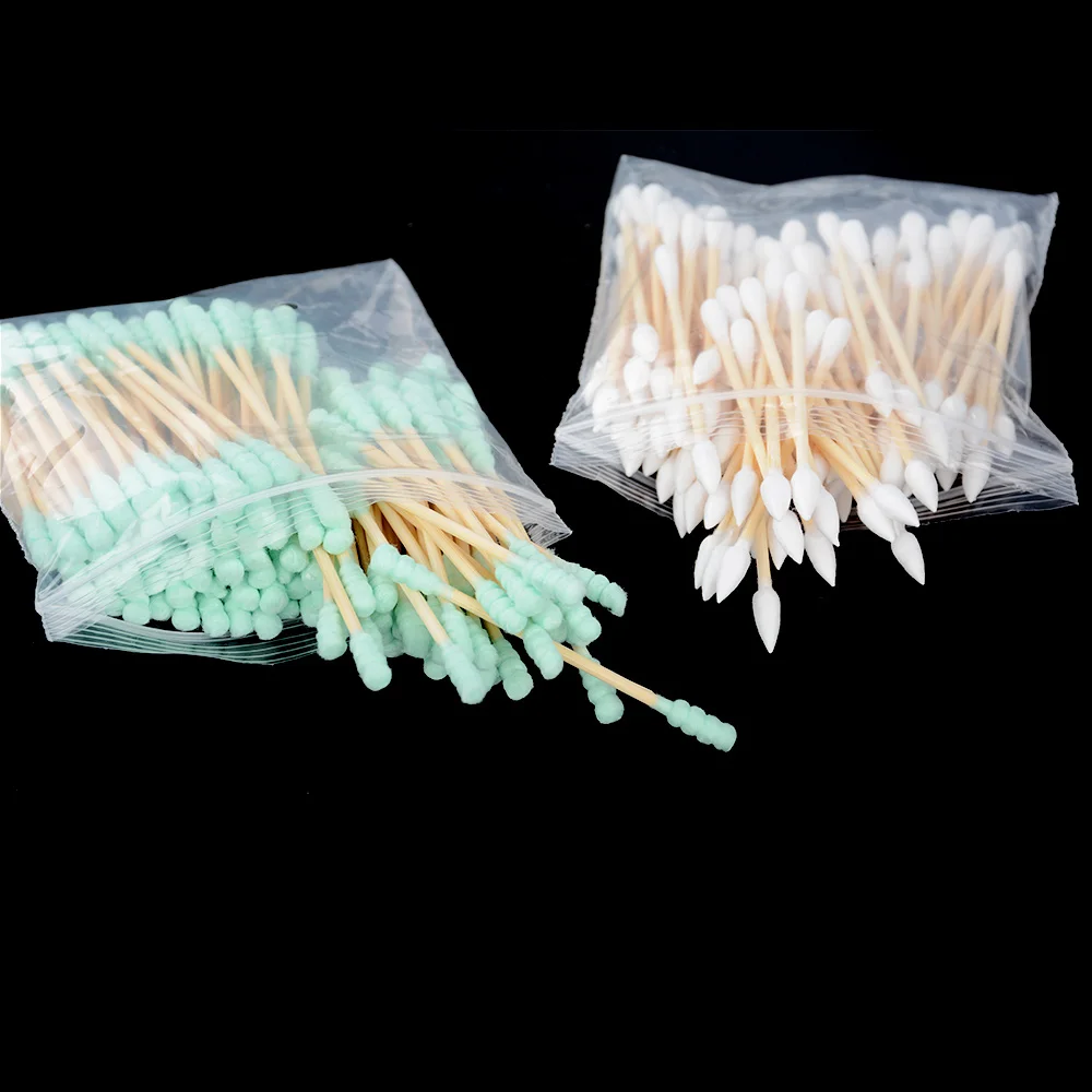 100pcs Wooden Double Tip Remover Cotton Swabs Buds Unique Design For Kids Wood Sticks Nose Ears Cleaning Health Care Tools