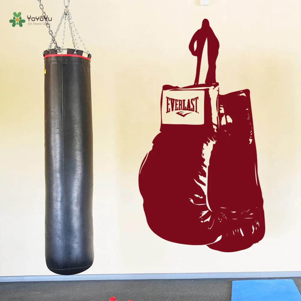 

YOYOYU Wall Decal Art Vinilos Infantils Boxing Gloves Fitness Boxing Wall Stickers Sports Gym Room Decor Sticker YO254