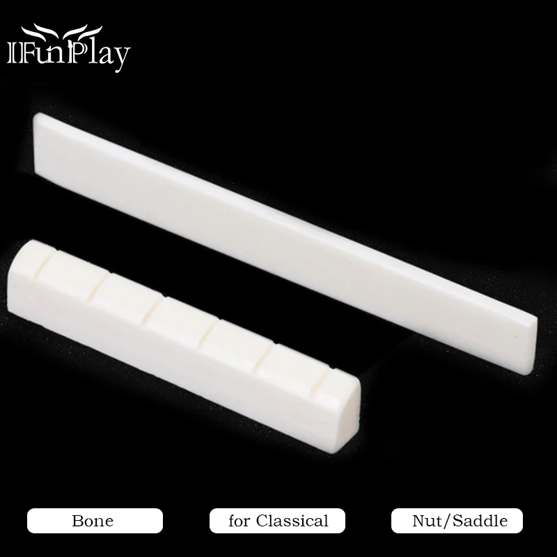 

2pcs 6String Bone Guitar String Bridge Saddle Blank and Nut Set for Classical Guitar Musical Instrument New