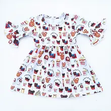 Г., новейшее летнее молочное шелковое платье с рисунком для девочек детское платье для детей от 12 месяцев до 7 лет, модные платья для маленьких девочек