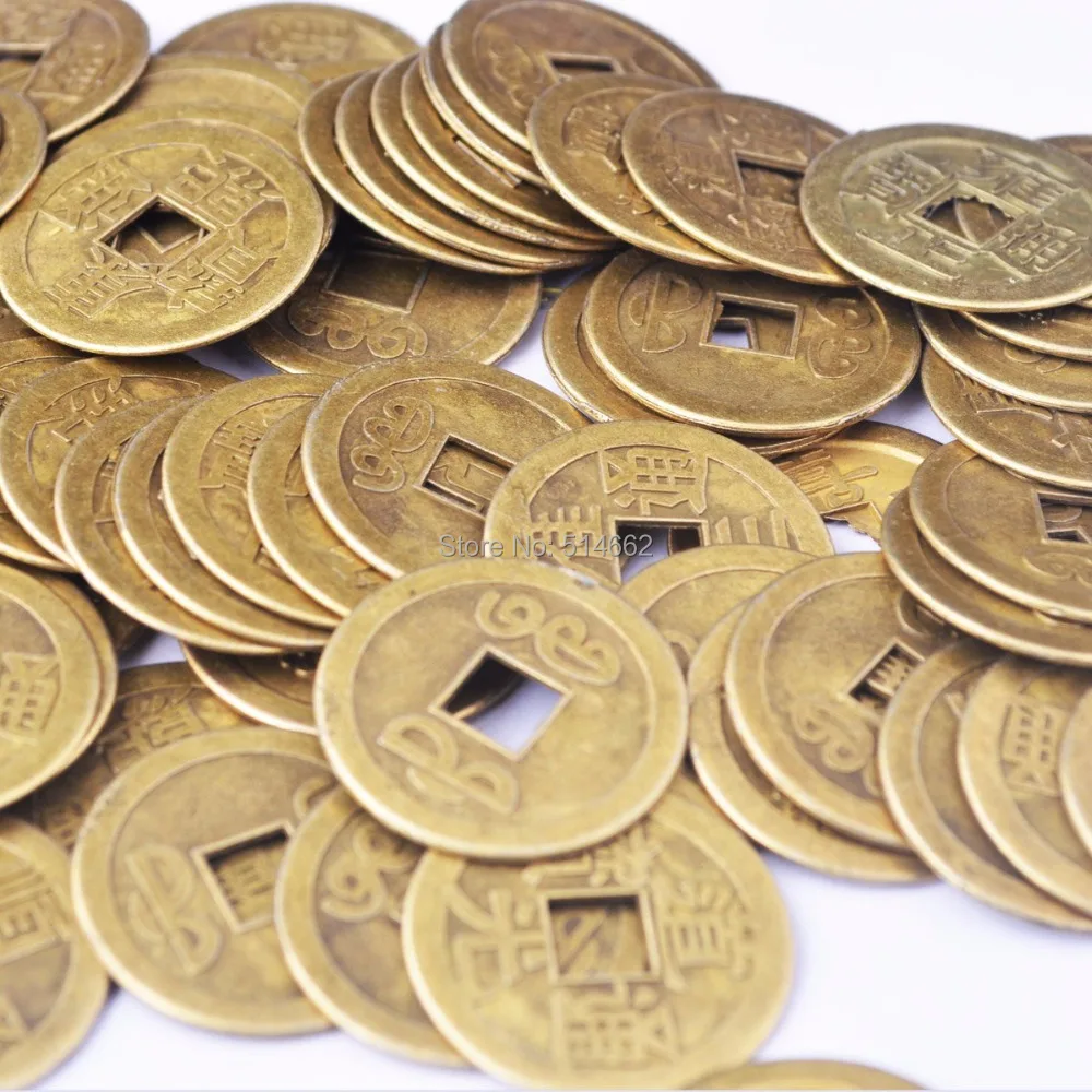 

50pcs Feng Shui Fortune Coins LUCK COINS I Ching cion Y1008