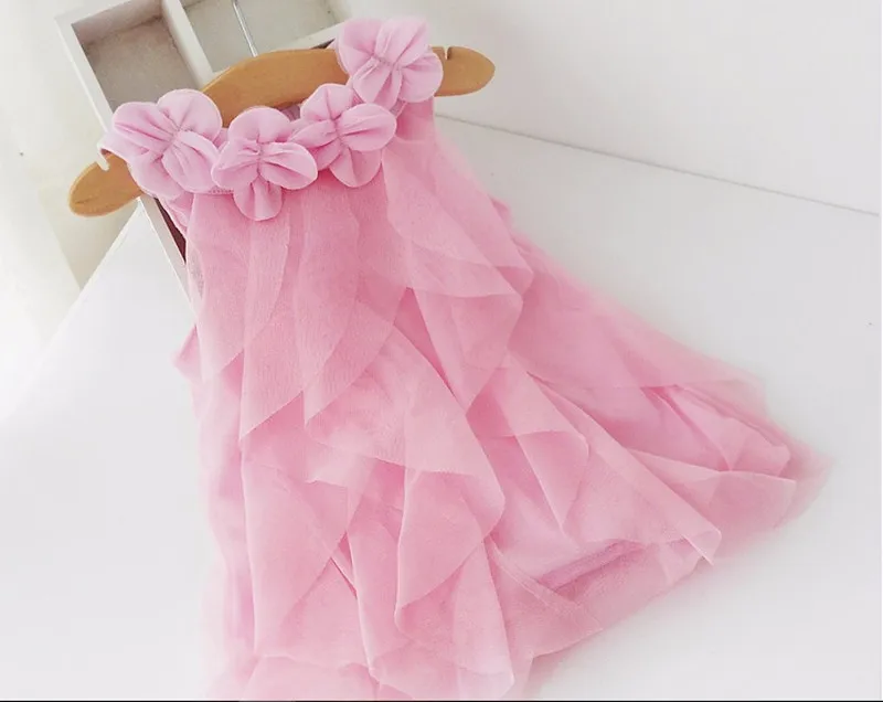 2018 Baby Girls Dress Summer Sleeveless Chiffon Dress Infant Birthday Party Dresses for Girl Clothes with Headband Vestidos