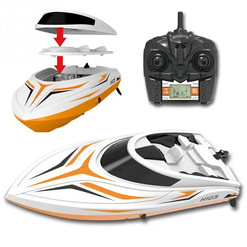 

High Quality Charging Outdoor Toys Radio Control RC 4 Channels Waterproof Mini Speed Boat Airship As Gift For Children Gift