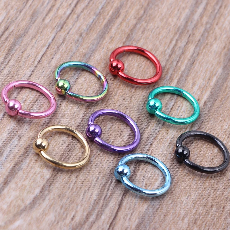 Кольцо для пирсинга носа из нержавеющей стали 8 цветов 100 шт. 16 г|piercing body jewelry|body
