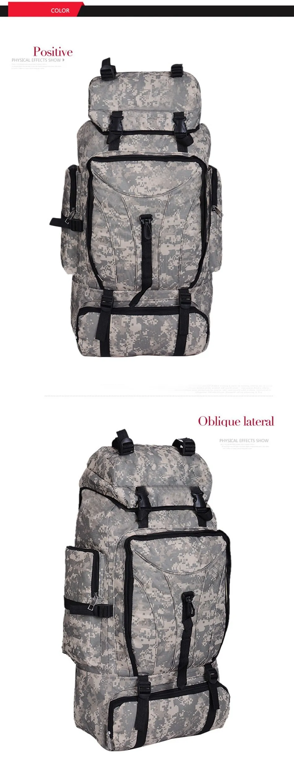 70L Men Tactical Bags Outdoor Sport Bag Waterproof Hiking Camping Bags Travelling Trekking Backpack Military Camouflage Bag (4)