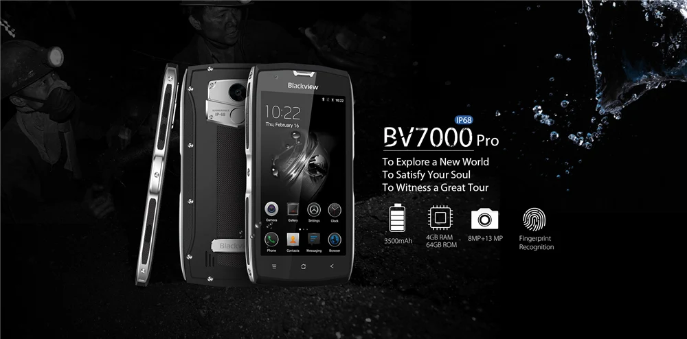 Blackview BV7000 Pro IP68 Водонепроницаемый 4G ram 64G rom MT6750T Восьмиядерный Android 6,0 1920*1080 5,0 дюймов 13.0MP 4G LTE смартфон