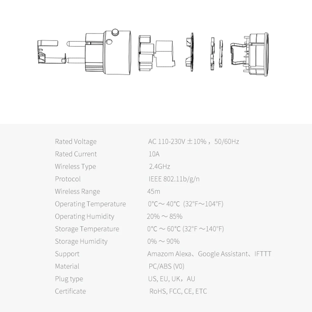 Wi Fi Smart Plug ЕС поддержка Amazon Alexa Google дома, IFTTT дистанционное управление переключатель мини розетка с Функция синхронизации