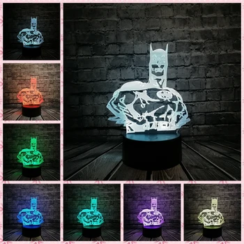 

New Cartoon DC Movie Figure Batman 3D Lamp Night Light USB Kid Toy LED Bedroom Table Lava Child Party Supply Decor Luster Gift