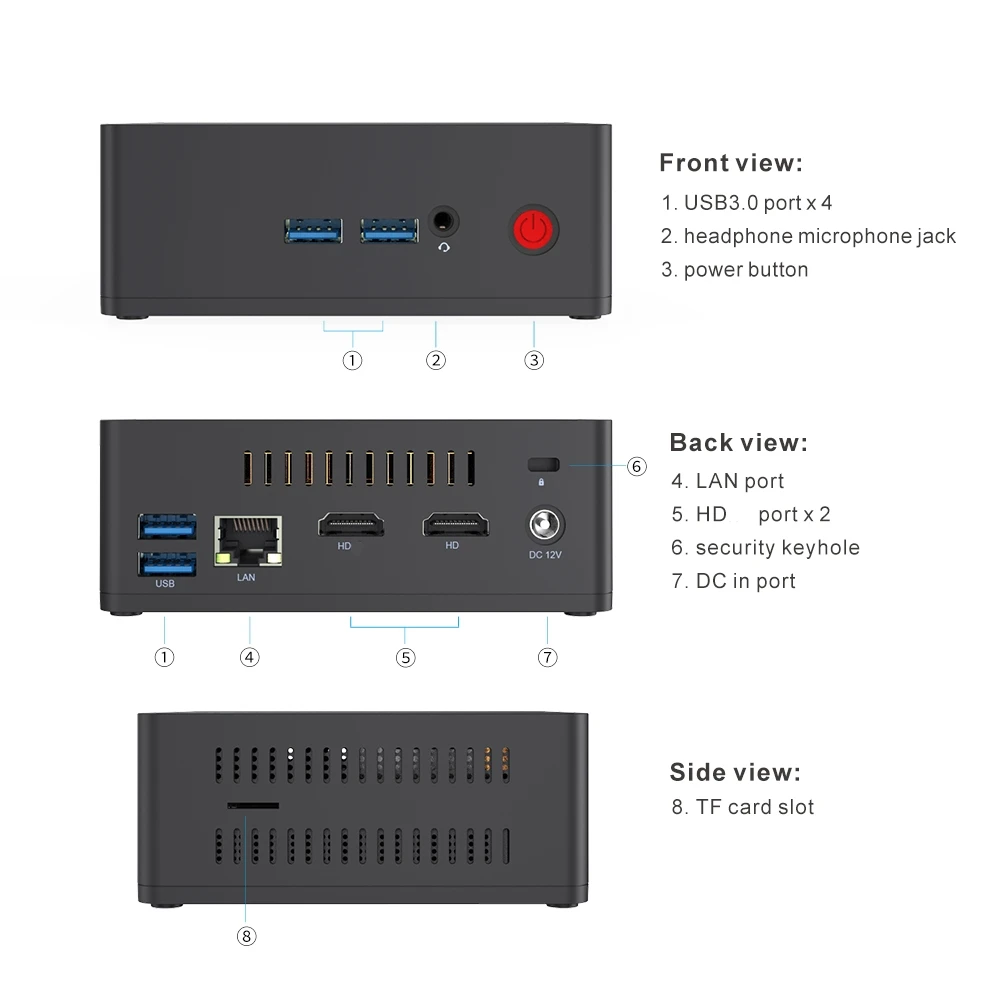 AP35 офисный Мини ПК Intel Apollo Lake J3355 HD graphics 500 AP35 мини ПК 4 Гб 64 Гб 2,4G/5,8G wifi USB3.0 BT4.0 AP35 J3355 Win 10