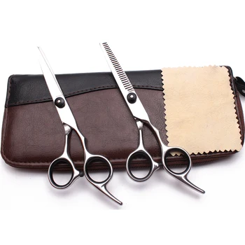 

6.5" Customize Logo Stainless Barber Scissors Straight Shears Thinning Scissors Haircut Shears Professional Hair Scissors C1001