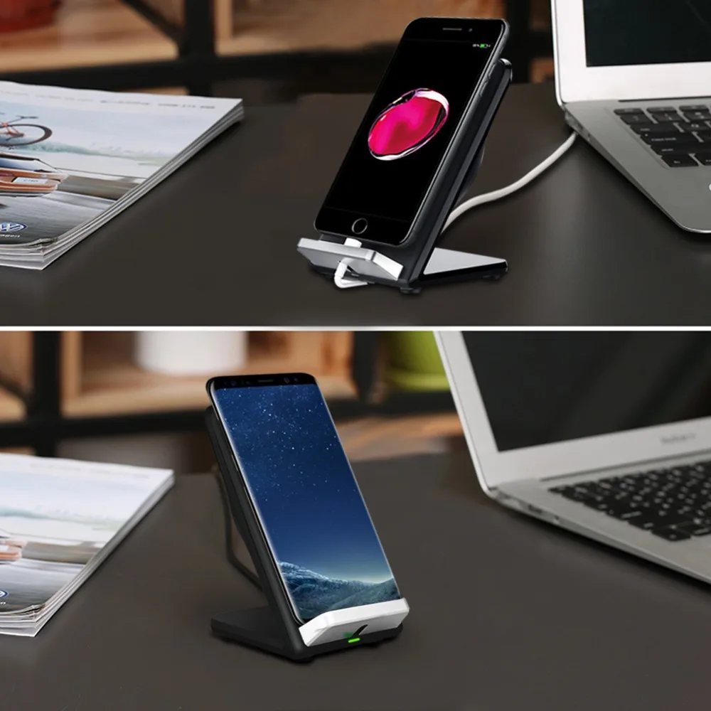 10 Вт Беспроводное зарядное устройство Быстрая зарядка для iPhone 8 X Беспроводное зарядное устройство Держатель для samsung Galaxy S9 S8 Plus Note 8 S7 Edge зарядное устройство