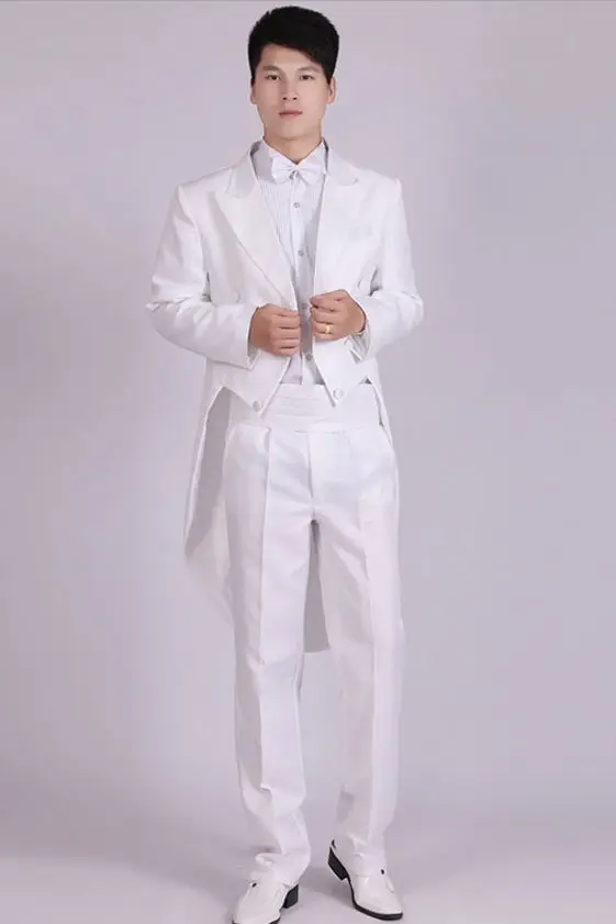 Mens Suit Men Suits 4 Piece (Jacket+Pants T+Bow Tie+Belt) Tailcoat Suits Men's Blazers Slim Fit Groom Wedding Prom Tuxedo Man Suit mens suit