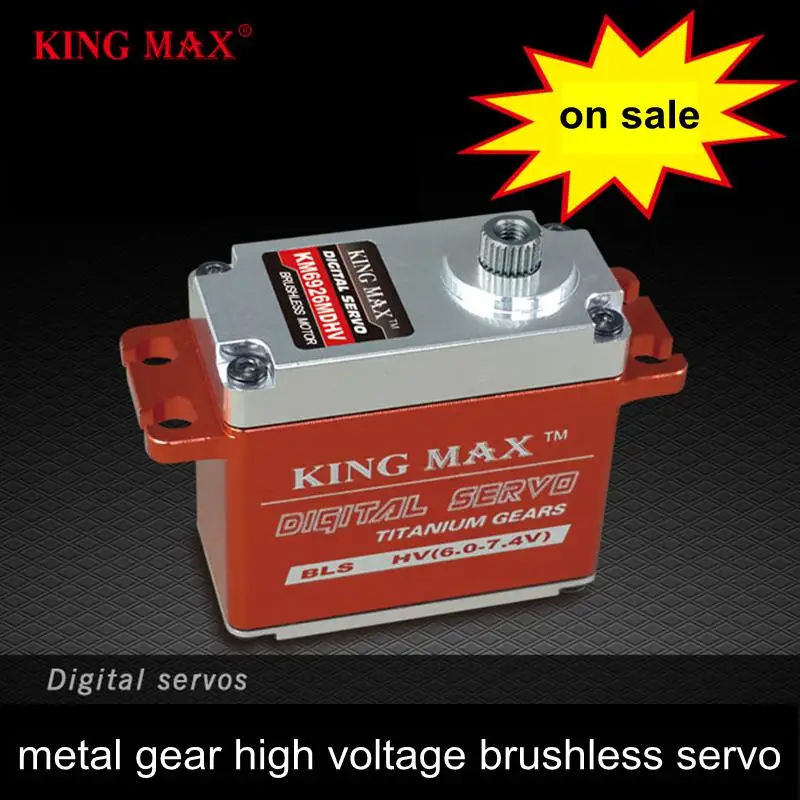 

KINGMAX KM6926MDHV 78g 26kg digital steel gear standard waterproof servo high voltage brushless motor CNC case dual ball bearing