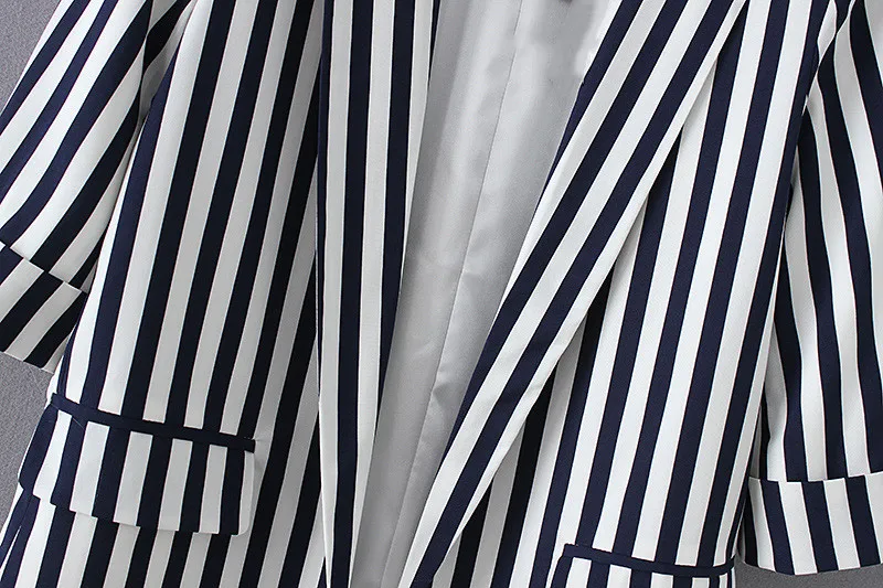 Mr.nut Korean fashion striped casual women's suit jacket  Office Lady  women blazers and jackets