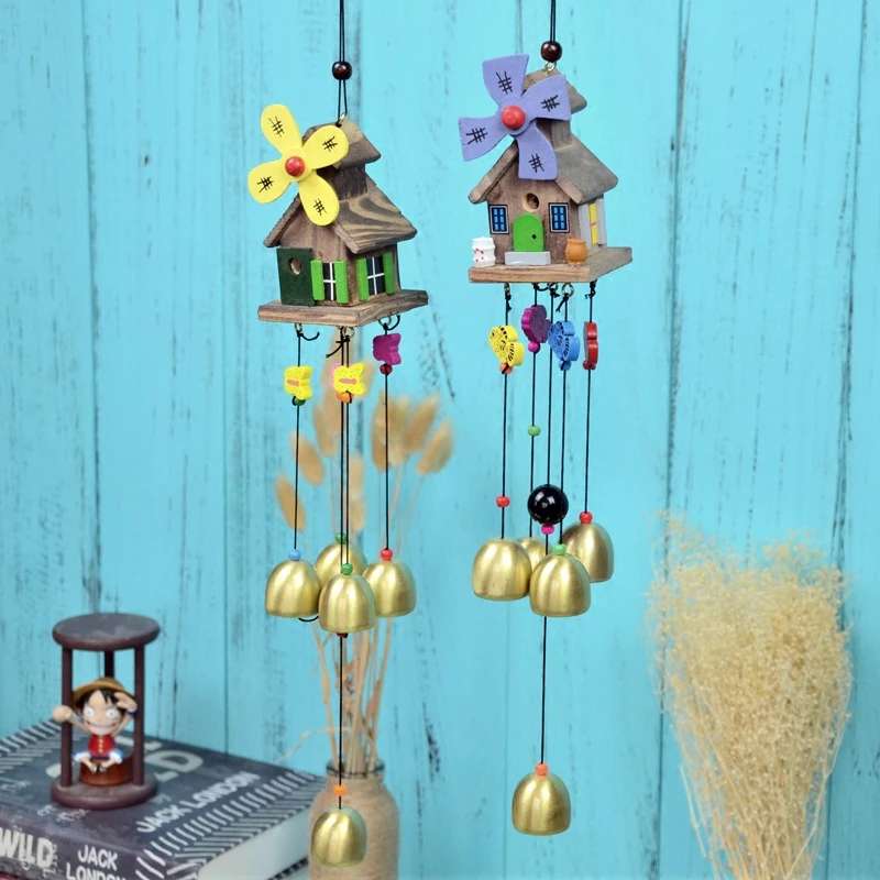 Campana De Viento Japonesa De Vidrio Con Dorado - Tamaño 6x6x7 Cm, Decoración Colgante Para Patio, Jardín O Interior