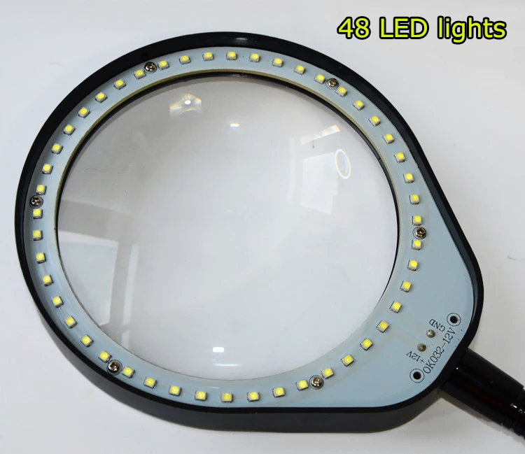  10X LED Magnifier Light Long Arm With Table Clamp Adjustable Industrial Clamp for Desk Table Craft  - 32849833112