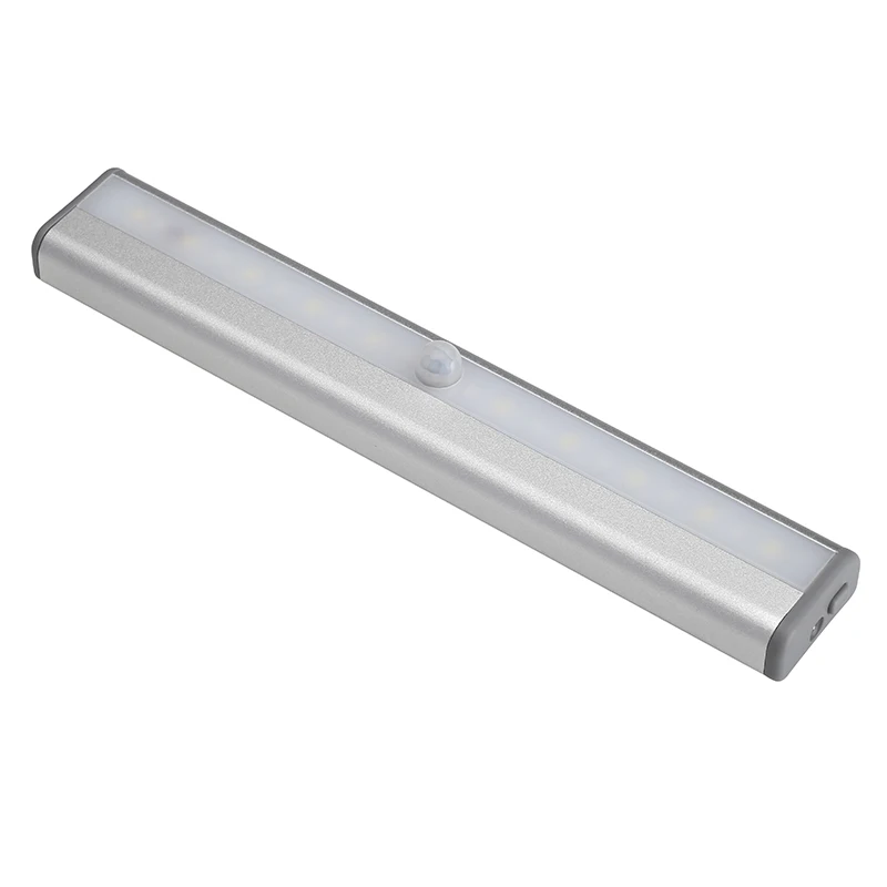 USB светодиодный ночник перезаряжаемый беспроводной датчик движения аварийный ночник теплый/белый 10 светодиодный s с магнитной полосой