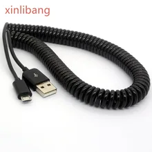 2.5M USB 2.0 A Male to Micro USB B Spiral Coiled Adapter USB Data Charging Cables Connector USB Charger Cable
