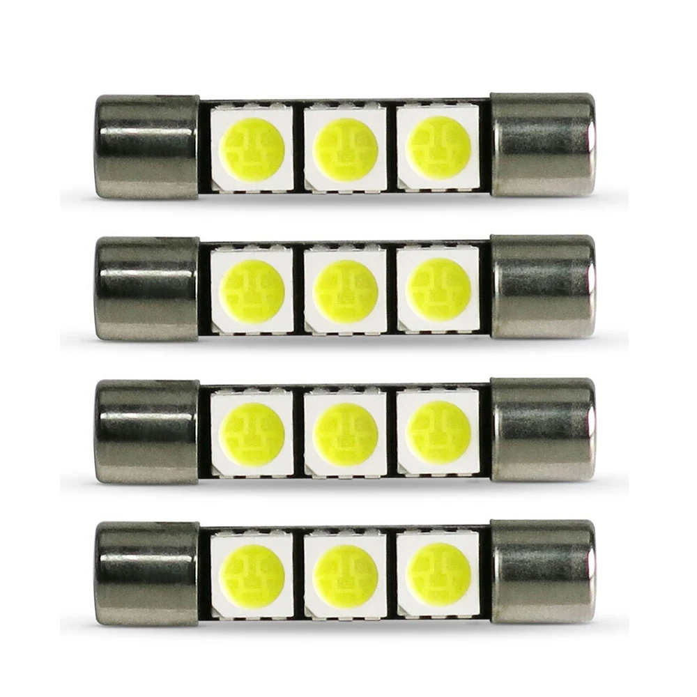 4 PCS Vanity mirrors festoon 29mm sun visor led light bulb Xenon White