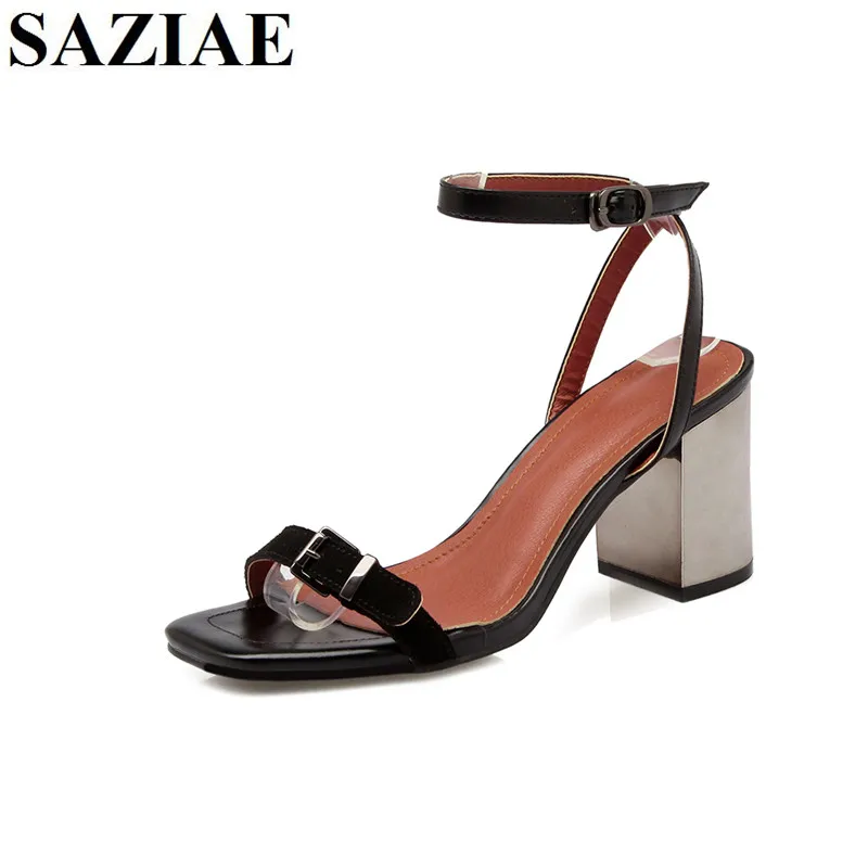

Summer Shoes Women Sandals High Heels Black Platform Women Sandals Sexy Sandalias Mujer Genuine Leather Shoes Sandals Feminina