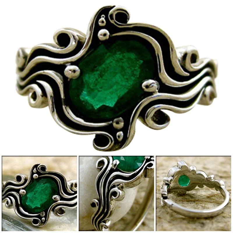 Винтажные медные обручальные кольца для женщин зеленый синий цвет женские обручальные кольца Anel Кристаллы ювелирные изделия высшего качества