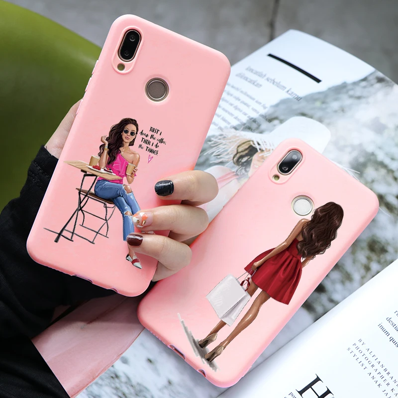 

Classy Girl Cover For Huawei Honor 10i 20i 7X 8X 8 9 10 Lite View 20 Play Nova 3 3i 3e 4 4e 2 Mate 10 20 Lite Pro Soft Pink Case