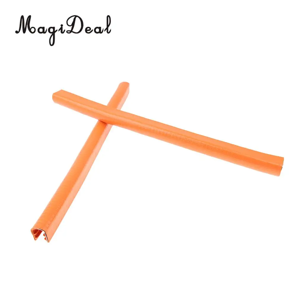 2pcs Rubber Skateboard Deck Protection Strip Nose Tail Edge Guard Orange
