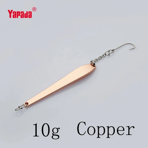 YAPADA ледяная Рыбалка 507 палочки для еды 10 г/14 г один крючок 73 мм/82 мм многоцветный металл джиг ложка рыболовные приманки - Цвет: Copper 10g