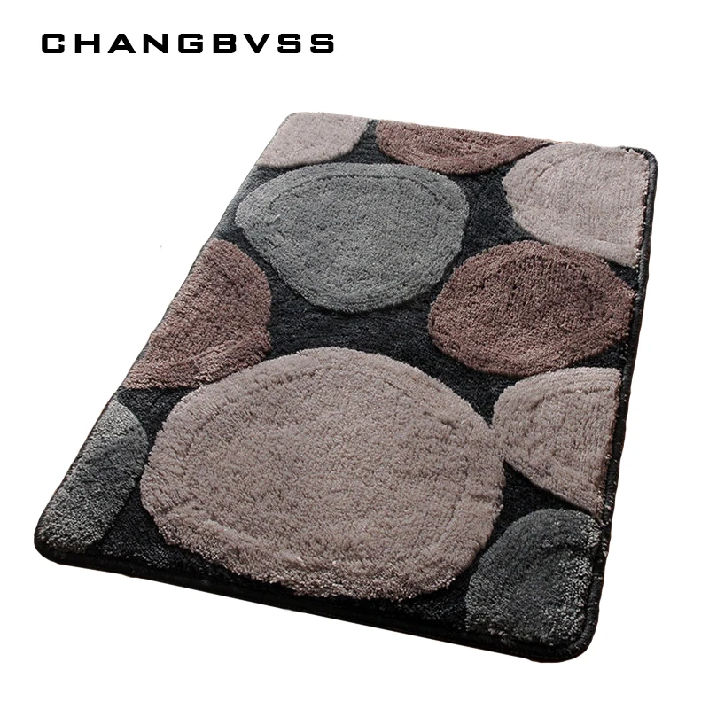 

Stone Pattern Bathroom Bath Mat, Machine Wash 1 PCS Anti-Slip Bathroom Mat Rug In The Toilet, Bath Mats Bathroom Carpets Tapetes